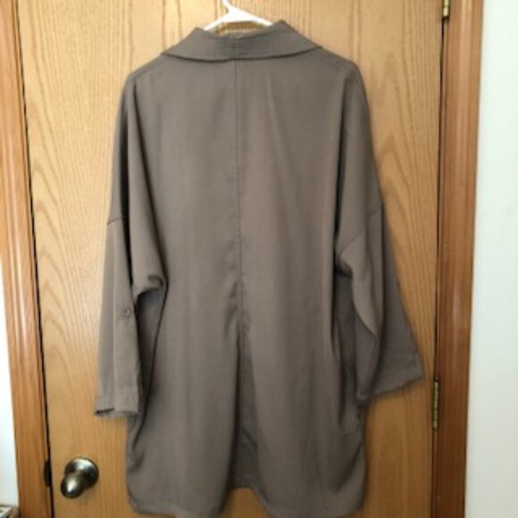 Vintage Max Studio Classic Drapey Wrap Swing Coat Lightweight 1X Oversized - Picture 8 of 8
